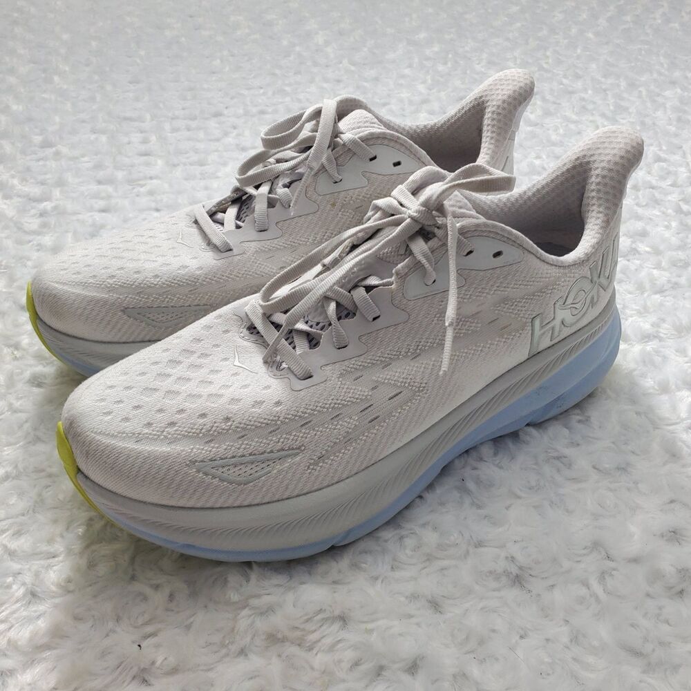 Hoka One Clifton 9 Running Shoes US 10.5 White Mens